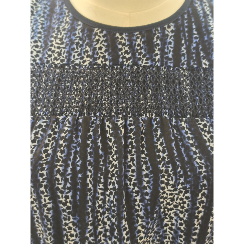Michael Kors Womens Side Zip Smocked Scoop Neck Short Dress Black Size 2 - Picture 3 of 7